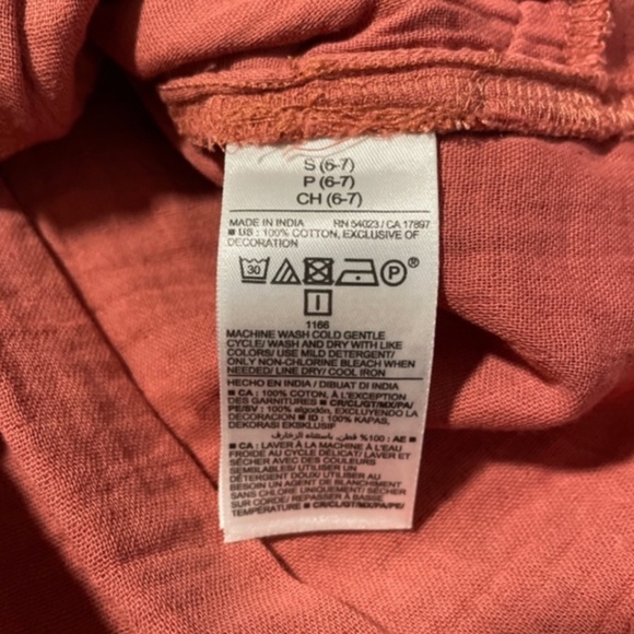 New Old Navy kids romper tie shoulder crinkle cotton size small 6-7 - Picture 9 of 9